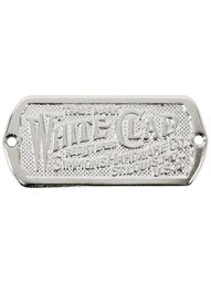 Ice Box Manufacturing Plate in Polished Nickel.
